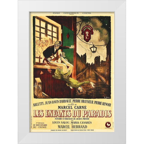 The Children of Paradise,  1945 White Modern Wood Framed Art Print by Hollywood Photo Archive