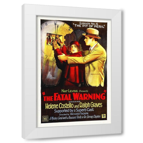 The Fatal Warning 2 White Modern Wood Framed Art Print by Hollywood Photo Archive