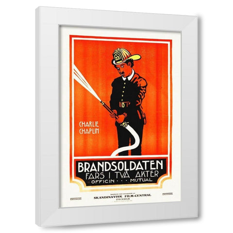 The Fireman White Modern Wood Framed Art Print by Hollywood Photo Archive