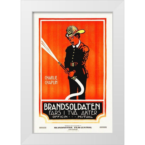 The Fireman White Modern Wood Framed Art Print by Hollywood Photo Archive
