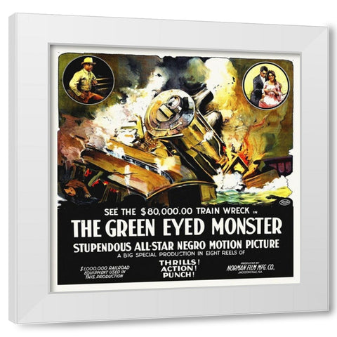 The Green Eyed Monster,  1919, 6 sheet White Modern Wood Framed Art Print by Hollywood Photo Archive