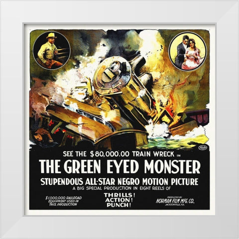 The Green Eyed Monster,  1919, 6 sheet White Modern Wood Framed Art Print by Hollywood Photo Archive