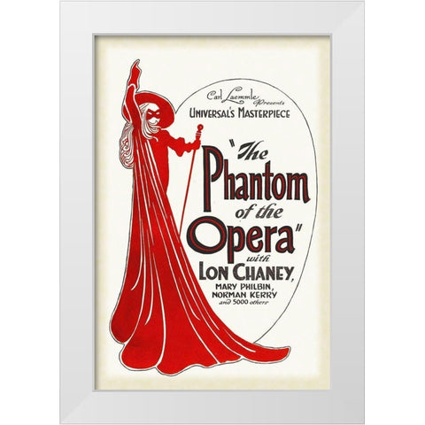 The Phantom of the Opera White Modern Wood Framed Art Print by Hollywood Photo Archive