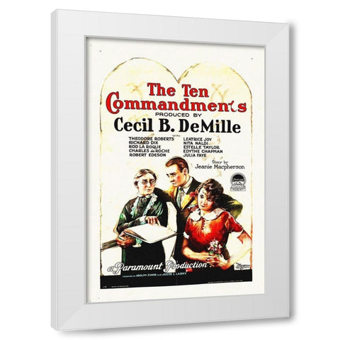 The Ten Commandments White Modern Wood Framed Art Print by Hollywood Photo Archive