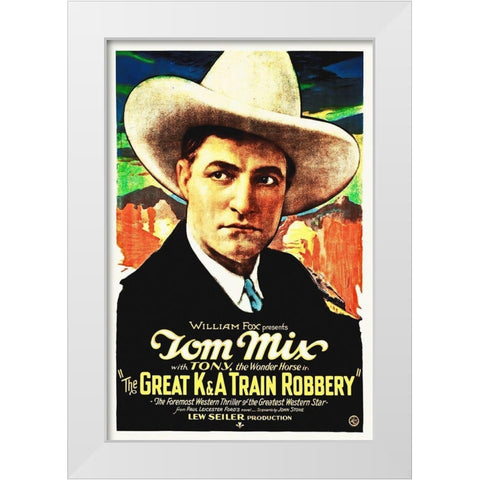 Tom Mix, The Great Train Robbery White Modern Wood Framed Art Print by Hollywood Photo Archive