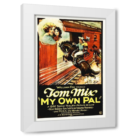 Tom Mix My Own Pal, 1924 White Modern Wood Framed Art Print by Hollywood Photo Archive