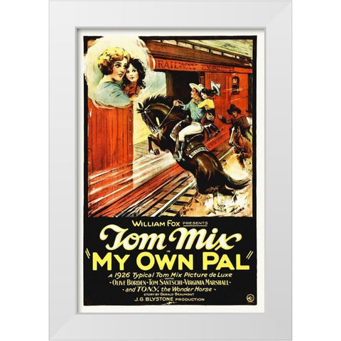 Tom Mix My Own Pal, 1924 White Modern Wood Framed Art Print by Hollywood Photo Archive