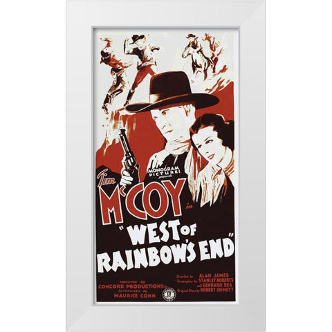 West of Rainbows End White Modern Wood Framed Art Print by Hollywood Photo Archive
