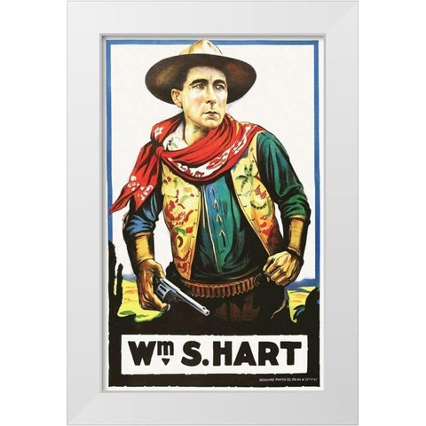 Wm S Hart White Modern Wood Framed Art Print by Hollywood Photo Archive