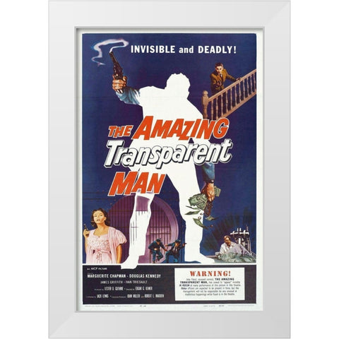 Amazing Transparent Man, 1959 White Modern Wood Framed Art Print by Hollywood Photo Archive