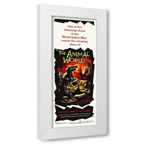 Animal World White Modern Wood Framed Art Print by Hollywood Photo Archive