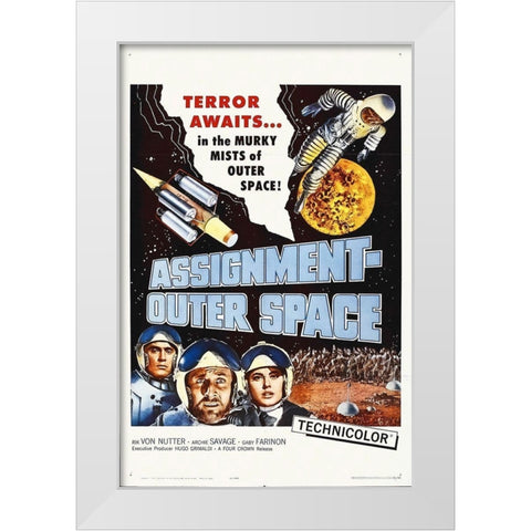 Assignment Outer Space White Modern Wood Framed Art Print by Hollywood Photo Archive