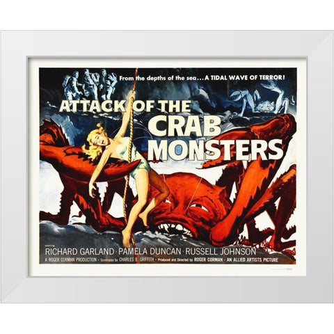 Attack Of The Crab Monsters White Modern Wood Framed Art Print by Hollywood Photo Archive