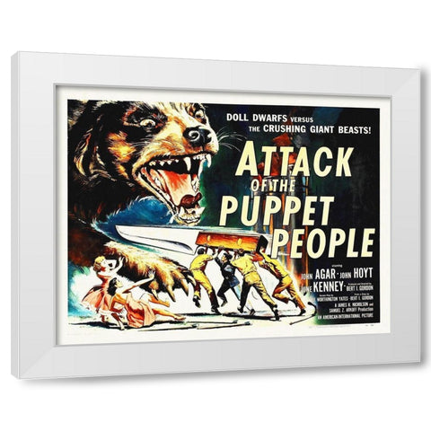 Attack Of The Puppet People White Modern Wood Framed Art Print by Hollywood Photo Archive