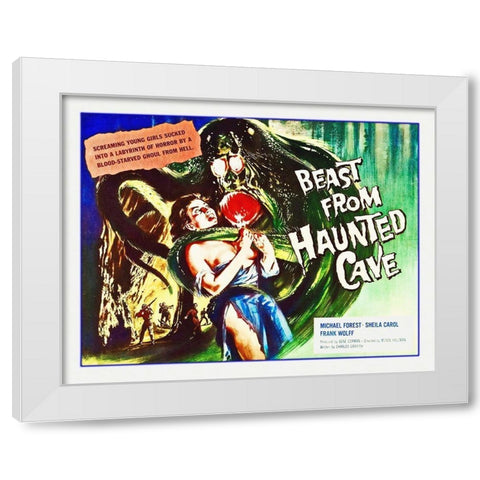 Beast From Haunted Cave White Modern Wood Framed Art Print by Hollywood Photo Archive
