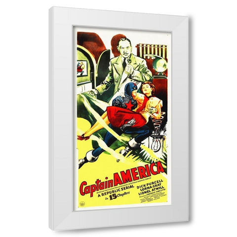 Captain America - A Republic Serial White Modern Wood Framed Art Print by Hollywood Photo Archive
