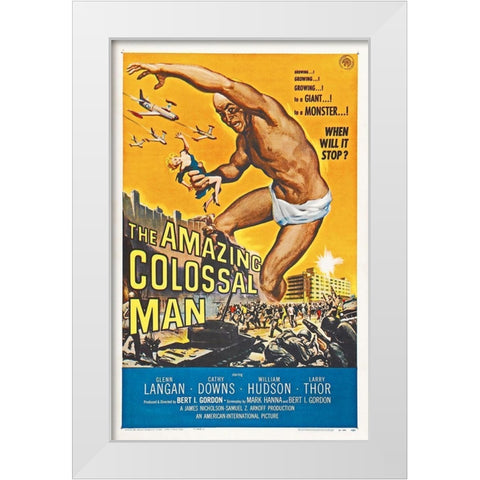 The Amazing Colossal Man White Modern Wood Framed Art Print by Hollywood Photo Archive