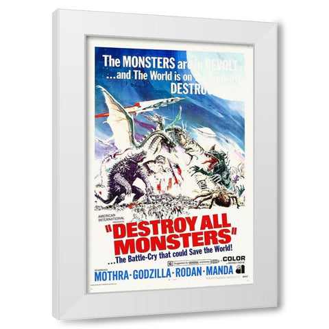 Destroy All Monsters, 1968 White Modern Wood Framed Art Print by Hollywood Photo Archive