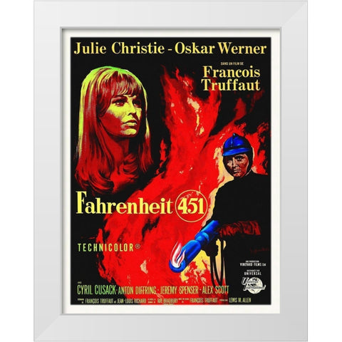 Fahenheit 451 White Modern Wood Framed Art Print by Hollywood Photo Archive