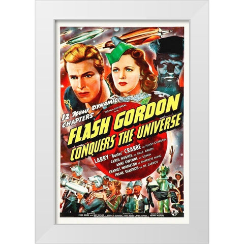 Flash Gordon Conquers The Universe White Modern Wood Framed Art Print by Hollywood Photo Archive