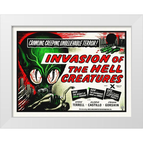 Invasion Of The Hell Creatures,1957 White Modern Wood Framed Art Print by Hollywood Photo Archive