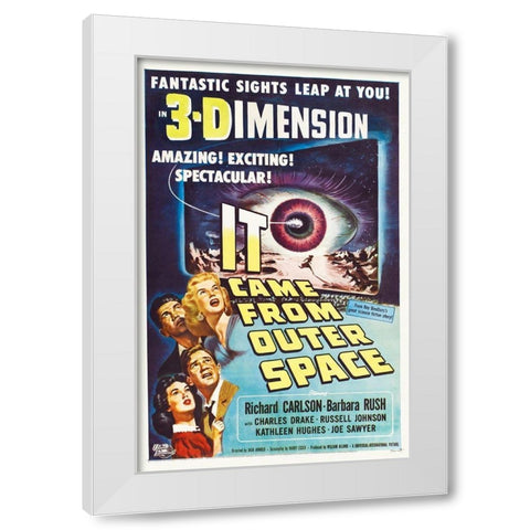 It Came From Outer Space - In 3-D White Modern Wood Framed Art Print by Hollywood Photo Archive