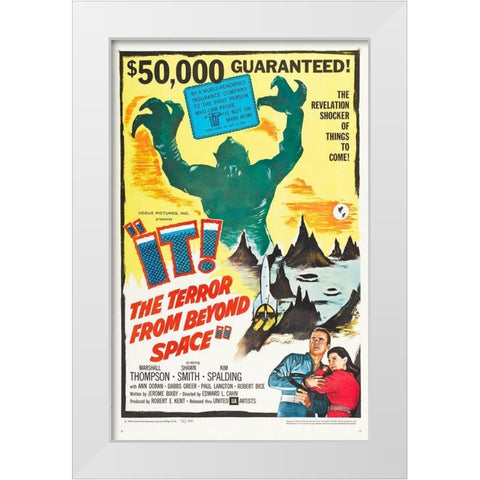 It! The Terror From Beyond Space White Modern Wood Framed Art Print by Hollywood Photo Archive
