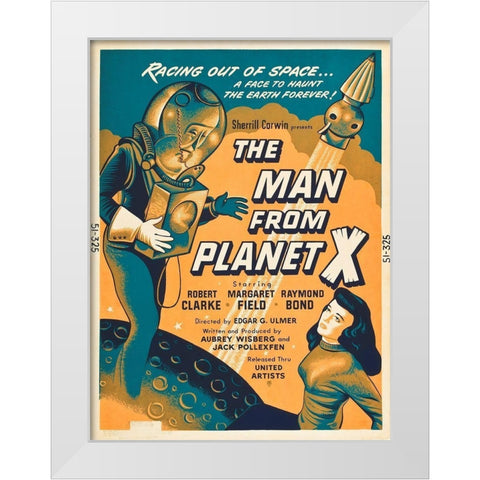 Man From Planet X White Modern Wood Framed Art Print by Hollywood Photo Archive