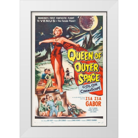 Queen Of Outer Space White Modern Wood Framed Art Print by Hollywood Photo Archive
