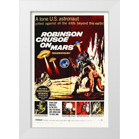 Robinson Crusoe On Mars - Dramatic Scenes White Modern Wood Framed Art Print by Hollywood Photo Archive