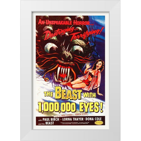The Beast With 1,000,000 Eyes, 1955 White Modern Wood Framed Art Print by Hollywood Photo Archive
