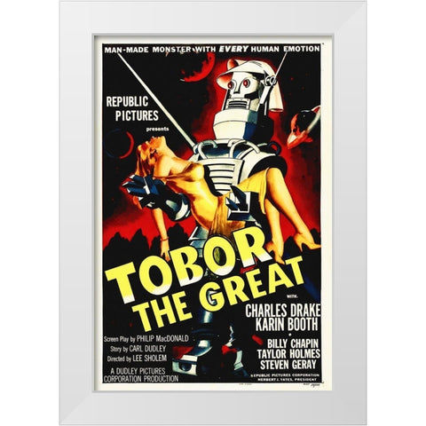 Tobor The Great, 1954 White Modern Wood Framed Art Print by Hollywood Photo Archive