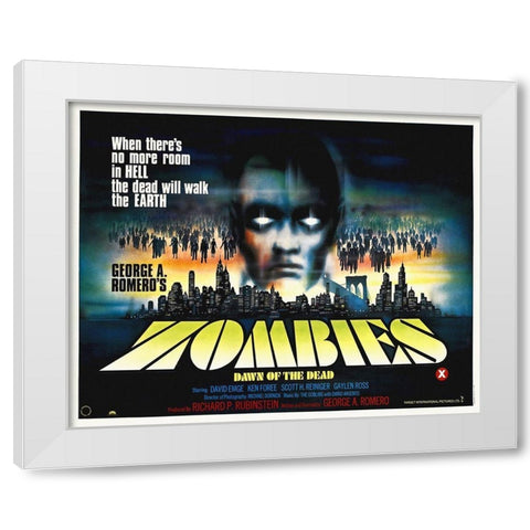 Zombies - Dawn of the Dead White Modern Wood Framed Art Print by Hollywood Photo Archive