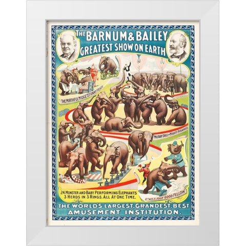 Circus 1896 White Modern Wood Framed Art Print by Hollywood Photo Archive