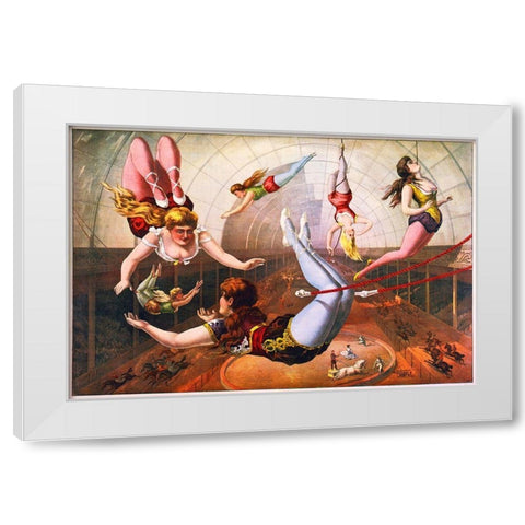 Posters Of Circus And Magic Before 1900 White Modern Wood Framed Art Print by Hollywood Photo Archive