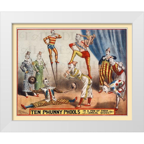 Ten Phunny Fools White Modern Wood Framed Art Print by Hollywood Photo Archive