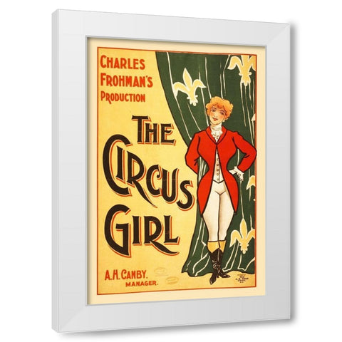 Vintage Circus Poster White Modern Wood Framed Art Print by Hollywood Photo Archive