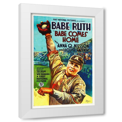 Babe Comes Home White Modern Wood Framed Art Print by Hollywood Photo Archive