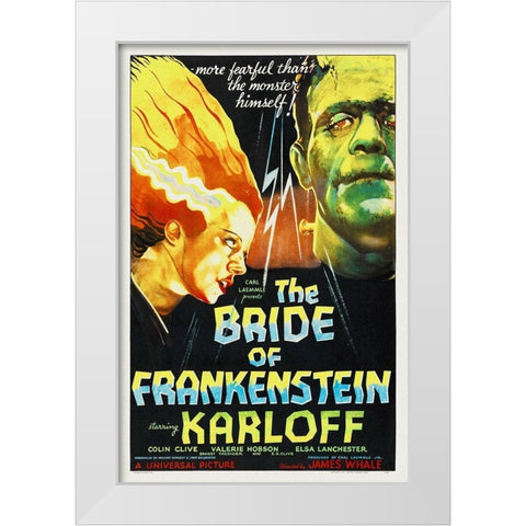 Bride of Frankenstein White Modern Wood Framed Art Print by Hollywood Photo Archive