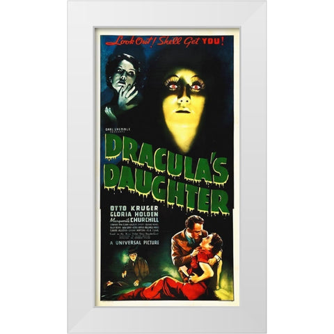 Draculas Daughter, 1936 White Modern Wood Framed Art Print by Hollywood Photo Archive