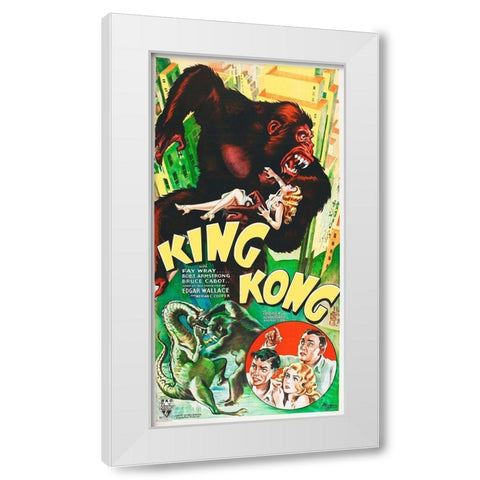 King Kong White Modern Wood Framed Art Print by Hollywood Photo Archive