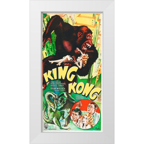 King Kong White Modern Wood Framed Art Print by Hollywood Photo Archive