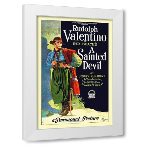 Rudolph Valentino - A Sainted Devil - 1924 White Modern Wood Framed Art Print by Hollywood Photo Archive
