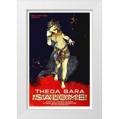 Salome - Theda Bara White Modern Wood Framed Art Print by Hollywood Photo Archive