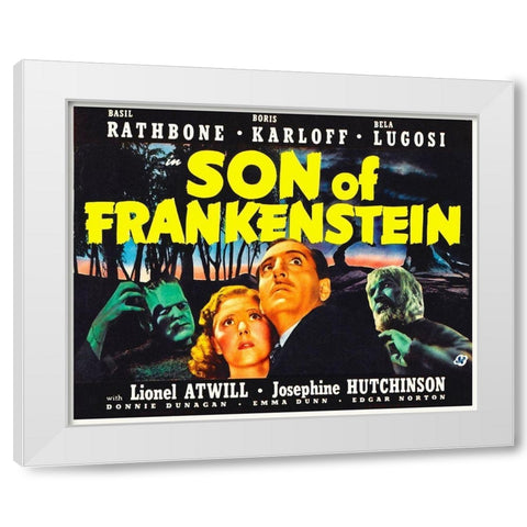 Son of Frankenstein White Modern Wood Framed Art Print by Hollywood Photo Archive
