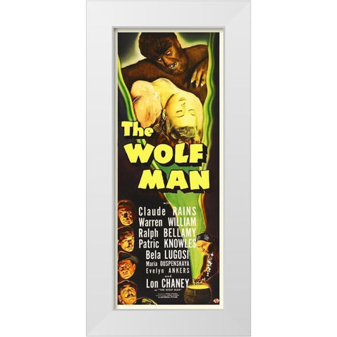 The Wolfman White Modern Wood Framed Art Print by Hollywood Photo Archive