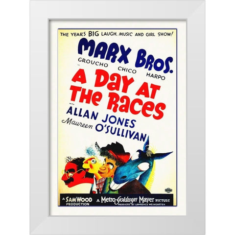 Marx Brothers - A Day at the Races 07 White Modern Wood Framed Art Print by Hollywood Photo Archive