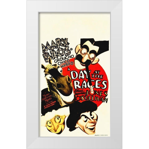 Marx Brothers - A Day at the Races 08 White Modern Wood Framed Art Print by Hollywood Photo Archive
