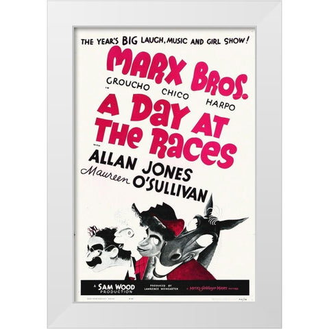 Marx Brothers - A Day at the Races 09 White Modern Wood Framed Art Print by Hollywood Photo Archive
