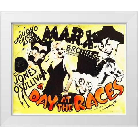 Marx Brothers - A Day at the Races 10 White Modern Wood Framed Art Print by Hollywood Photo Archive
